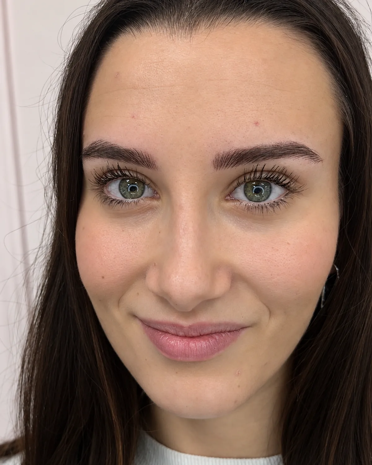 Detalle de cejas pelo a pelo: se distinguen los trazos uno a uno